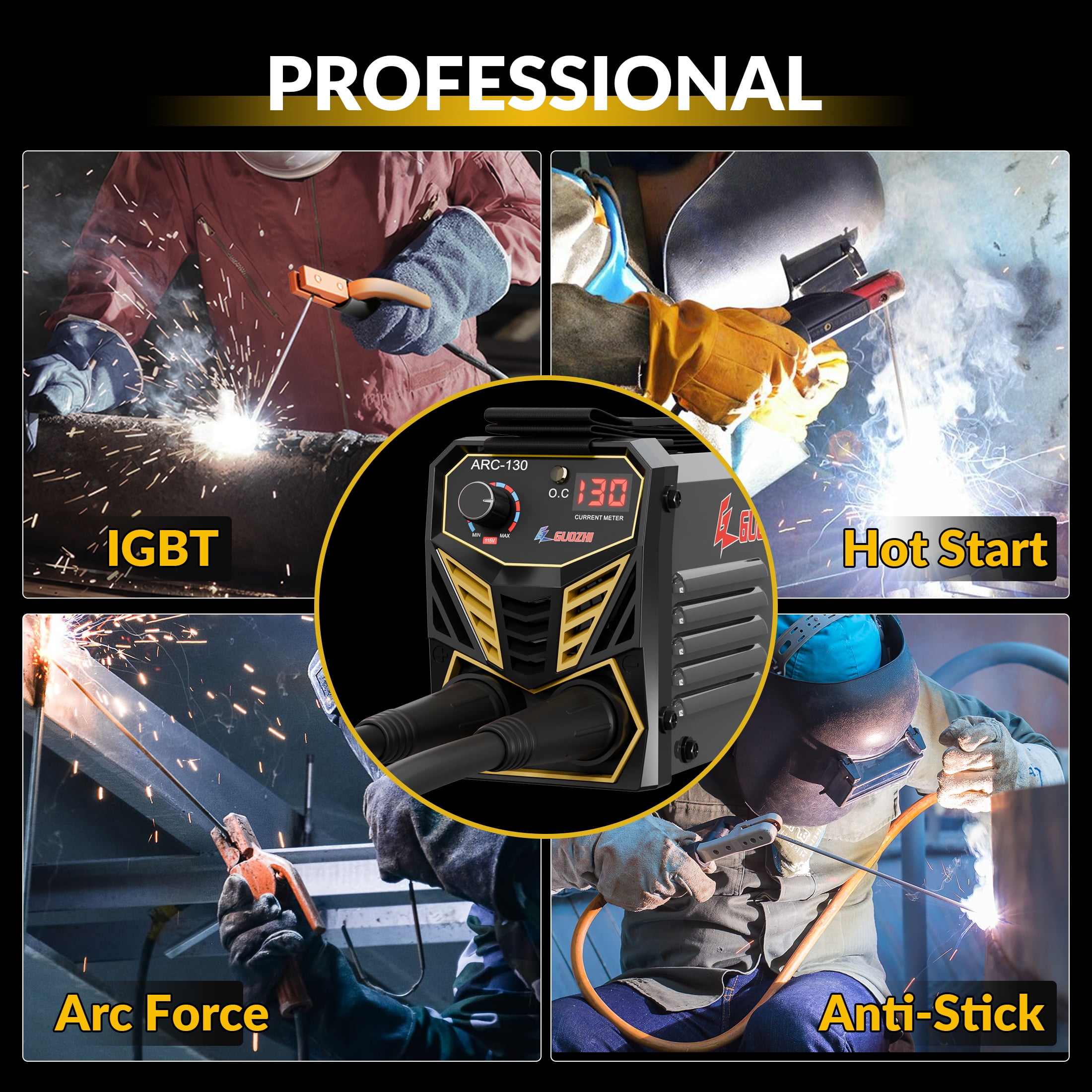 Mig Welder GUOZHI 130Amp Handheld ARC Welder - Portable IGBT Mig Welder GUOZHI 130Amp Handheld ARC Welder - Portable IGBT