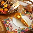 thumbnail image 6 of Fall Placemats Set of 6 Autumn Harvest Pumpkin Place Mats Thanksgiving Placemat Fruit Vegetable Maple Leaves Linen Table Mats for Dining Kitchen Table Dinner Party Home Fall Decorations 13x19, 6 of 8