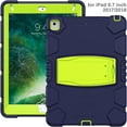 thumbnail image 5 of iPad 5th/6th Generation (9.7 inch, 2017/2018) Case,Dteck Shockproof Rubber 3-layer Protection Armor Hybrid Kickstand Protector Cover for iPad Air 2/iPad Pro 9.7" ,Navy+Olivine, 5 of 7