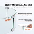 thumbnail image 3 of VEVOR Fire Pit Wind Guard, 17 x 6.7 inch Round Glass Flame Shield, 0.24-Inch Thick Fire Table Accessory, Clear Tempered Glass Flame Guard for Propane, Gas, Outdoor, Patio, Backyard, 3 of 9