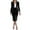 Black, variant on 2 Piece Suit Skirt Sets for Women Velvet Long Sleeve Blazer Jacket Midi Pencil Skirt Business Office Formal Dress Suit, S