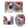thumbnail image 4 of Juego de alfombrillas de baño Sunnimix 3x Alfombra de pedestal Cubierta de la tapa del inodoro Perro de Navidad, 4 of 6
