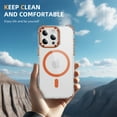 thumbnail image 3 of ELEHOLD for iPhone 16 Pro Max Case,Magnetic Compatible with Mag Safe Accessory Slim Thin Kickstand Shockproof Transparent Bumper Cover Non-Yellowing Shock-Absorbent Case for iPhone 16 Pro Max,Orange, 3 of 8