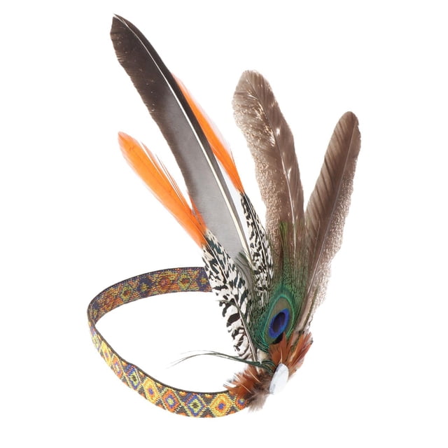 Tocado de plumas, sombrero indio de jefe hecho a mano para suministros de fiesta, Carnaval de señora