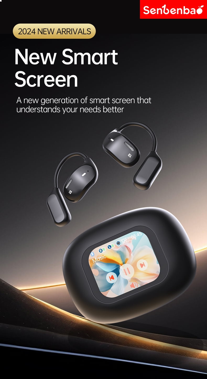 JM16 Wireless Earbuds with Ehook Full-color Smart Screen