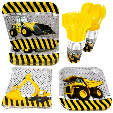Construction Party Supplies Packs (113 Pieces For 16 Guests), Construction Party Supplies, Construction Birthday Supplies