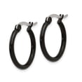 thumbnail image 3 of Primal Steel Stainless Steel Black IP-plated 19mm Hoop Earrings, 3 of 7