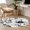 Black, variant on Round Area Rug 3 Ft, Vintage Flowers Washable Non-Slip Circle Carpet for Living Room/Bedroom, Black White Farmhouse Floral Plants Low-Profile Small Floor Mats Collection Rugs for Indoor