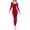 Red, variant on Women's Crewneck Long Johns Ultra Thin Thermal Underwear Set