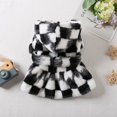 thumbnail image 4 of Aosijia Warm Plaid Dog Dress Pets Puppy Skirt Hoodie Coat Thick Jacket Small Dog Cat Sweatshirt Clothes Black L, 4 of 7