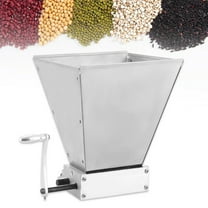 Loyalheartdy 4L Manual Grain Breaker 2 Roller Stainless Steel Grain Crusher Adjustable Barley Grinder (Silver)
