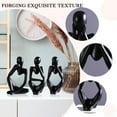 thumbnail image 5 of 3pcs Modern Abstract Thinker Art Statue Resin Sculpture Ornament Decor Supplies (Black), 5 of 9
