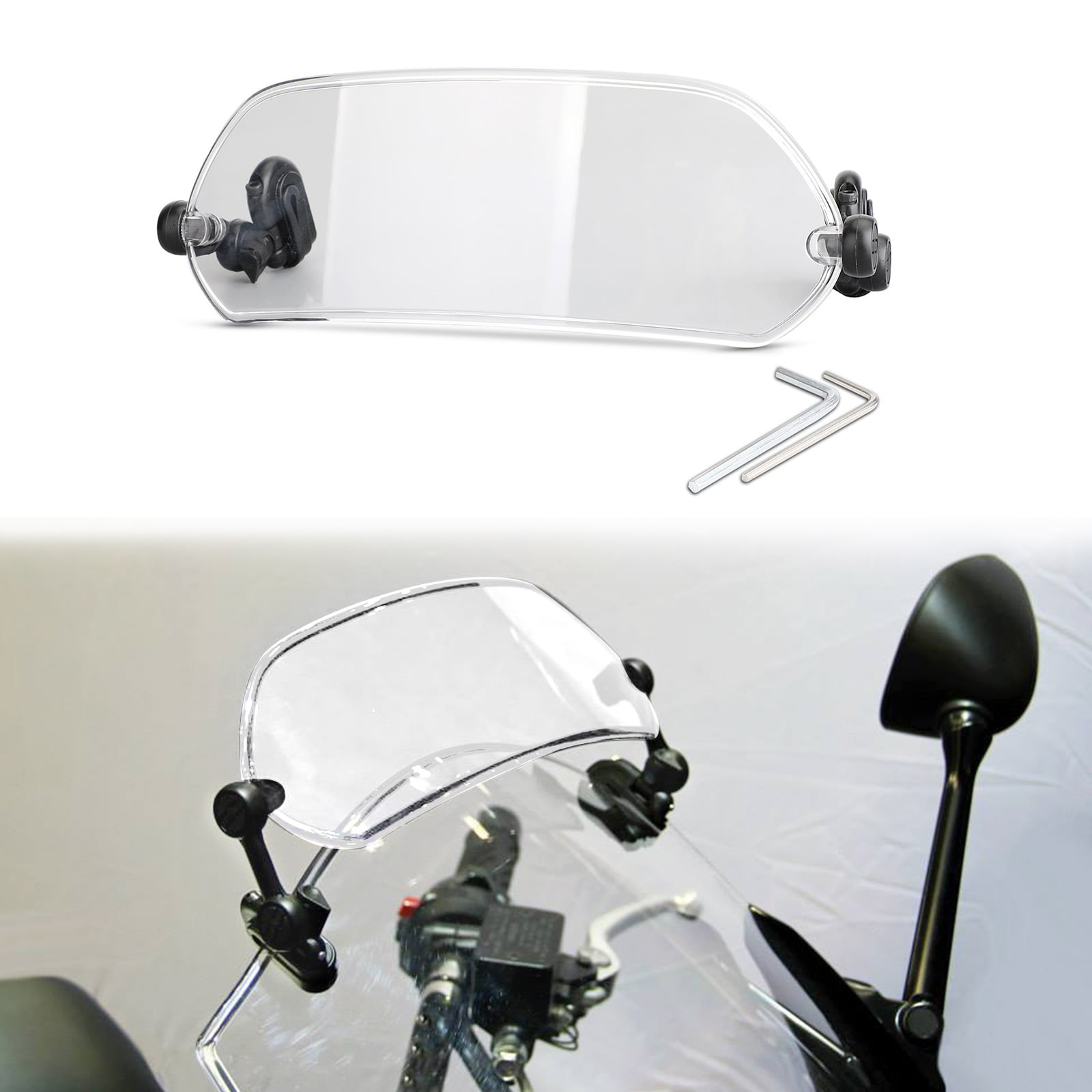 Adjustable Clip On High Windscreen Extension Spoiler Wind Deflector Motorcycle 