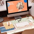 thumbnail image 5 of Desk Pad, Kawaii Anime Style Desk Mat, Green Cute Desktop Large Gaming Mouse Pad for Desk, 31.5"x11.8" Extended Big Computer Keyboard Mouse Pad with Non-Slip Base and Stitched Edge, 5 of 13