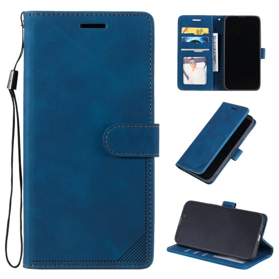 Feishell Fit for Apple iPhone 8 Plus / 7 Plus Flip Wallet Case with RFID Blocking Credit Card Slots & Kickstand,Durable PU Leather Magnetic Clasp with Wrist Strap Folio Shockproof Phone Case,Blue