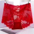 thumbnail image 3 of Panties for Women,High Waist Seamless Lace Briefs for Women Plus Size Comfortable Everyday Underwear,Womens Underwear,Red,XL, 3 of 3