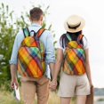 thumbnail image 4 of Disketp Abstract Watercolors Tartan Mochila de Lona Estampada, Mochila Escolar de Viaje Ligera para Estudiantes y Portátil-Medium, 4 of 5