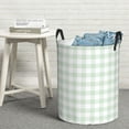 thumbnail image 5 of Laundry Basket, Light green white Checkered Waterproof Laundry Hamper with Padded Handles, Clothes Hamper for Laundry, Bedroom, Dorm, Towels, Laundry Bin Easy Storage, 5 of 6