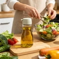 thumbnail image 4 of JHyouerji Glass Seasoning Bottle,White Thick Transparent Glass Press Spout Condiment Dispenser for Oil Vinegar Kitchen Countertop Storage, 4 of 5