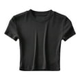 thumbnail image 4 of Women Blouses Short Sleeve Athletic Tee Women Ladies Long Sleeve Fall Tops V Neck T Shirts Womens Satin Button down Shirt Long Sleep Short Womens Shirts Barber for Large Tops Black 2XL, 4 of 4