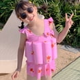 thumbnail image 6 of IROINNID Toddler Baby Girls Float Cute Sleeveless One-piece Swimwear+Swimming Cap Buoyancy Swimsuit Suit, 6 of 6