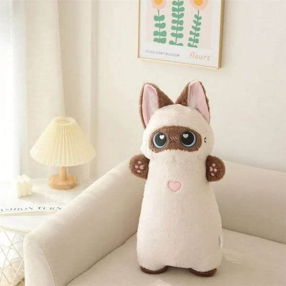 55CM Kawaii Plush Cat Pillow Dolls Toys Stuffed Soft Siamese Kitten Black Cats Pig Throw Sleeping Pillow Kids Toys Girls Gift Siamese