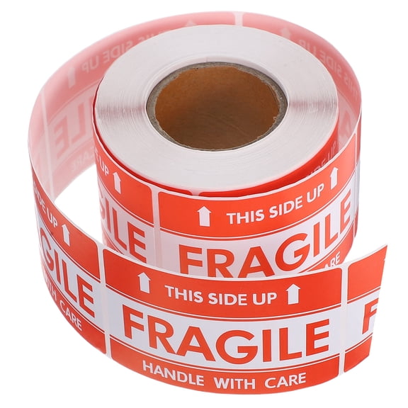 RENACLIPY Fragile Glass Label Decal Sticker Red Paper Strong Adhesion Shipping Warning for Packaging and Handling
