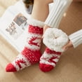 thumbnail image 2 of Luxalzxs Slipper Socks with Gripper Winter Thick Fleece Lined Fuzzy Crew Socks Anti-Slip Warm Chirstmas Home Socks Christmas Gift, 2 of 5