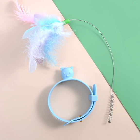 Pet Collar Cat Teaser Multifunctional Cat Toy Cat Self Entertainment Collar Feather Cat Teaser