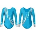 thumbnail image 1 of TiaoBug Kids Girls Shinny Gymnastics Leotard Long Sleeve Athletic Bodysuit, 1 of 5
