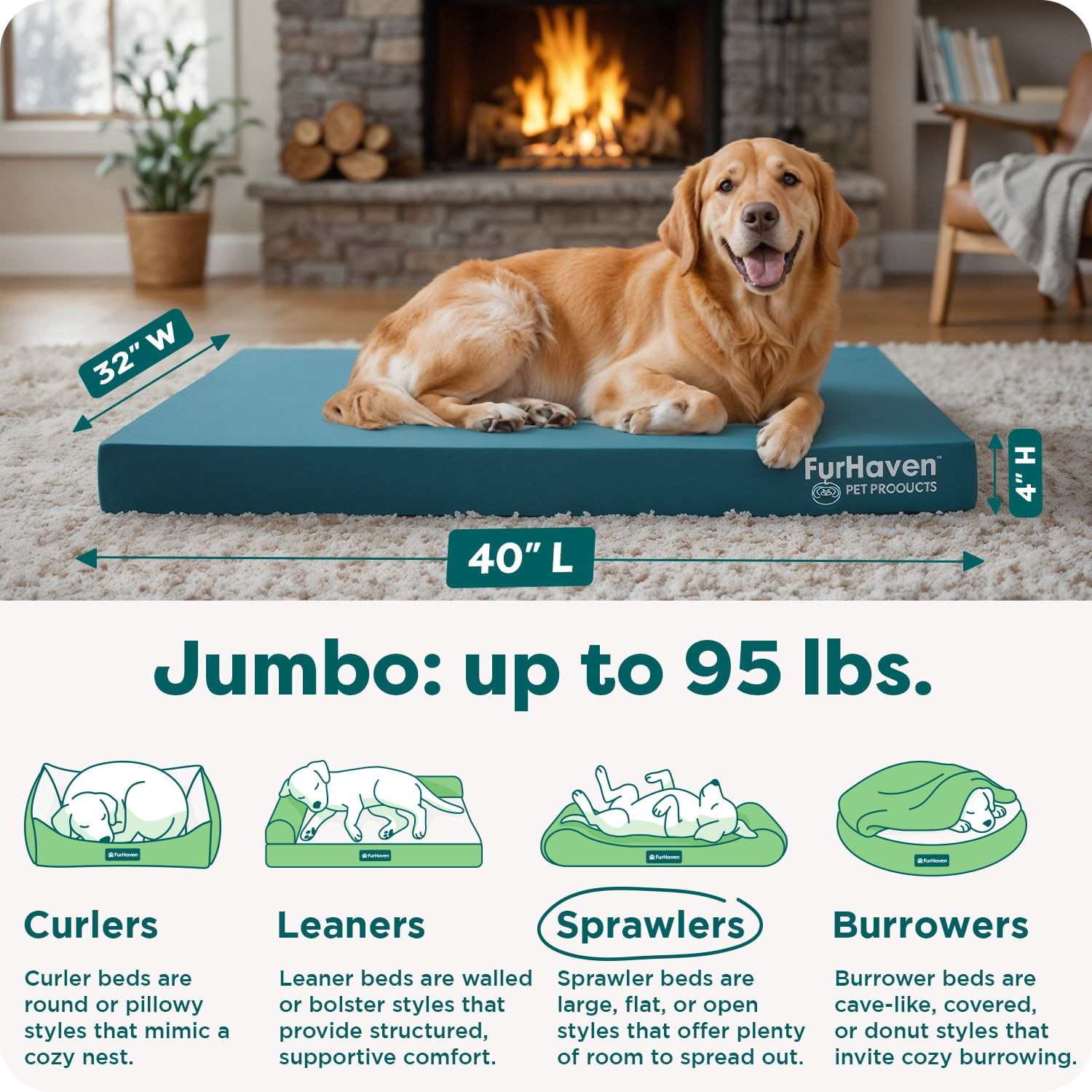 FH Indoor/Outdoor Logo Print Oxford Polycanvas Mattress -JM-Deep Lagoon
