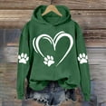 thumbnail image 2 of XPMWRP Women's Heart Graphic Print Hoodie Drawstring Sweatshirts Long Sleeve Oversized Pullover Casual Loose Fit Fall Winter Sweatshirts Green S, 2 of 3
