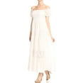thumbnail image 3 of Anna-Kaci Womens Off Shoulder Boho Lace Semi Sheer Smocked Party Maxi Long Dress, 3 of 7