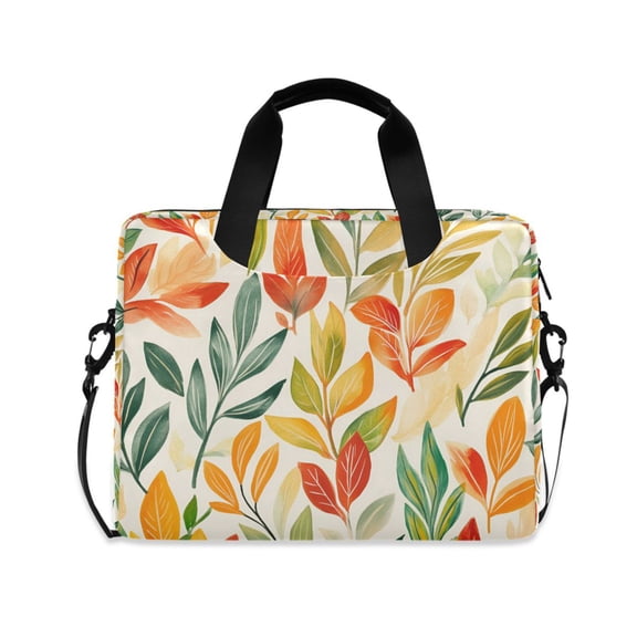 FORMRS 16" Laptop Bag Carrying Sleeve Case with Handle Travel Shoulder Briefcase, Orange Autumn Leaves