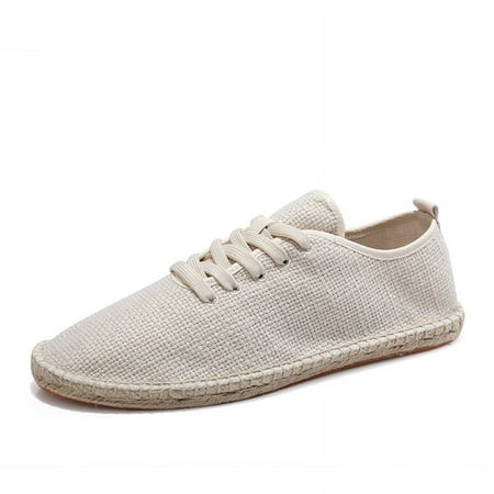

ZBCHLS Canvas Shoes for Men Casual Classic Lace Up Soft Athletic Flat Loafers Lightweight Sneakers