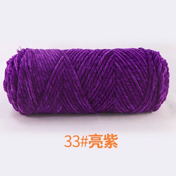 Xiao Hua Terciopelo Chenille Roving -1 rollo 200G hilo de chenilla suave morado, hilo de crochet sin costuras de alta calidad, muy adecuado para proyectos de tejido como mantas y almohadas