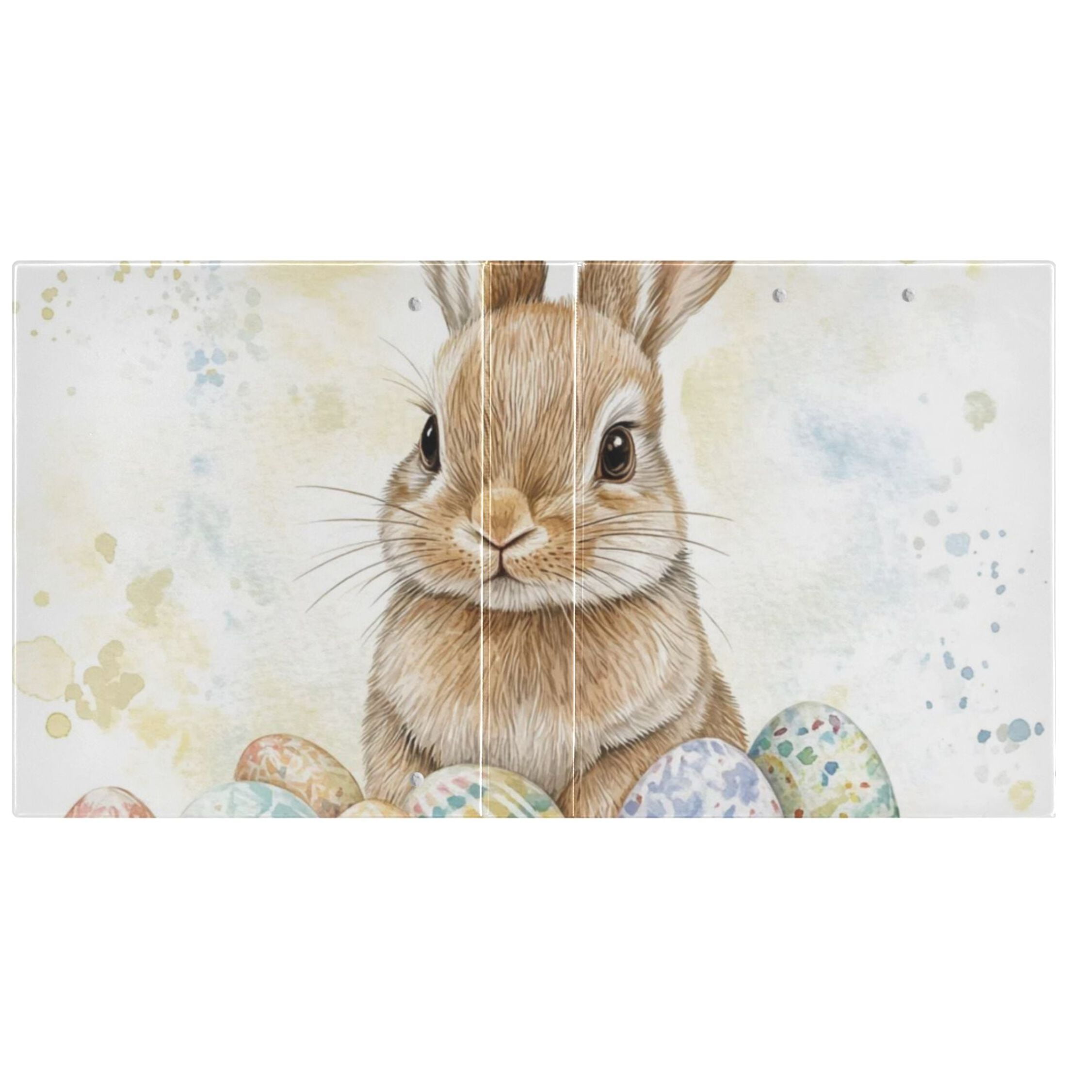 Bunny Easter Eggs Rabbit 3 Ring Binders 1.5 inch Hardcover File Folders with Interior Pockets A4 Size Organizer for School Office Hospital