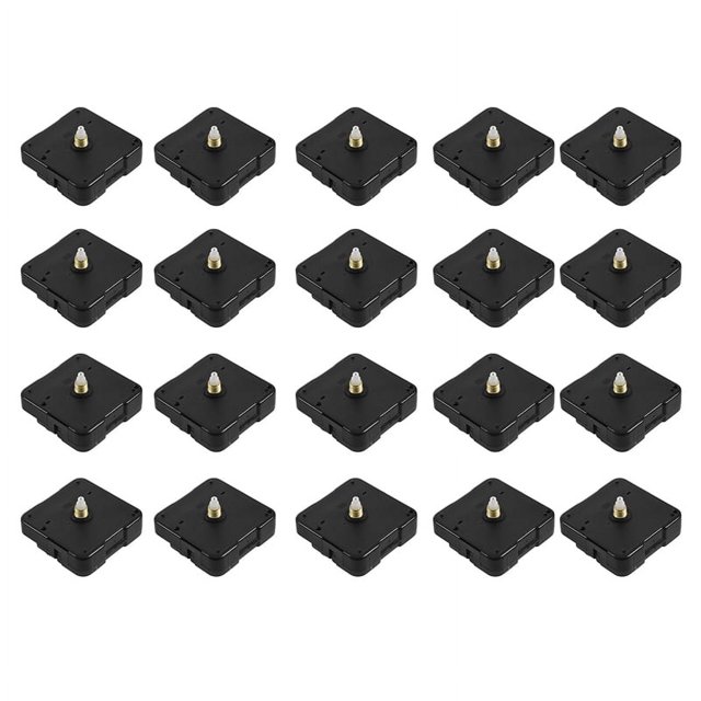 Movimiento de reloj 20X con manecillas cortas, grosor máximo del dial de 4/25 pulgadas, longitud total del eje de 3/5 pulgadas