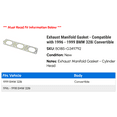 thumbnail image 2 of Exhaust Manifold Gasket - Compatible with 1996 - 1999 BMW 328i Convertible 1997 1998, 2 of 2