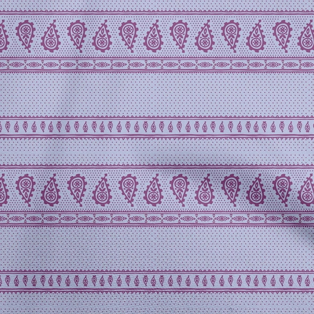 oneOone Polyester Spandex Light Dusty Blue Fabric Asian Paisley Block Craft Projects Decor Fabric Printed By The Yard 56 Inch Wide
