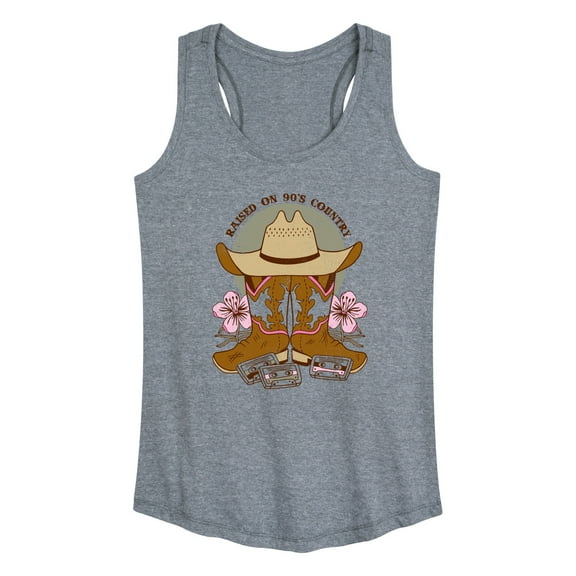 Instant Message - Raised On 90's Country - Women's Racerback Tank Top
