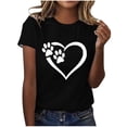 thumbnail image 2 of Lilgiuy National Pet Day Dog Paw Heart Graphic Tees for Women Summer Cute Dog Mom Graphic T-Shirts Casual Short Sleeve Soft Comfortable Tshirt Blouse Tops for Hanging Out(Black,2XL), 2 of 4