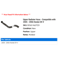 thumbnail image 2 of Upper Radiator Hose - Compatible with 2005 - 2006 Honda CR-V, 2 of 2