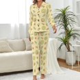 thumbnail image 2 of Top-kevin Womens Pajamas Set Hearts Leopard Lips Pattern Soft Long Sleeve Sleepwear Button Down Sets, 2 of 12