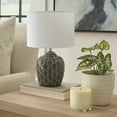 thumbnail image 3 of Nourison 13" Grey Carved Motif Ceramic Accent Table Lamp, 3 of 8