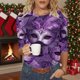 thumbnail image 1 of Xuyuer Mardi Gras Printed Shirt - Ladies' 3/4 Sleeve Crewneck Top for Festival Celebrations, Carnival Themed Parties, Vibrant Holiday Seasonal Fashion & Eye-Catching Parade Ready Apparel, 1 of 9