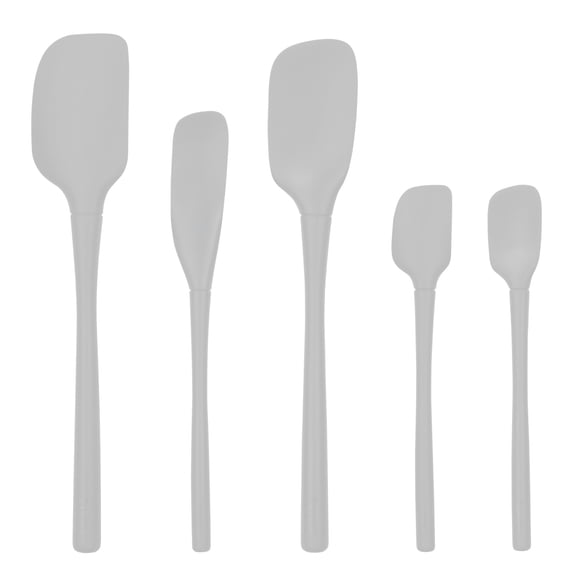 Tovolo Flex-Core 5-Piece Silicone Spatula Set BPA-Free, Oyster Gray