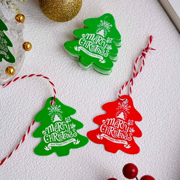 200PCS Christmas Paper Tags  with 20m Rope Christmas Present Tags for Gift Wrapping,Christmas,DIY Arts Crafts (Red and Green)