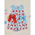 thumbnail image 3 of BemeyourBBs Girls Independence Day Sleeveless Doll Collar Popsicles Print Jumpsuit, 3 of 9