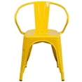 thumbnail image 4 of Commercial Grade 4 Pack Yellow Metal Indoor-Outdoor Chair with Arms, 4 of 8
